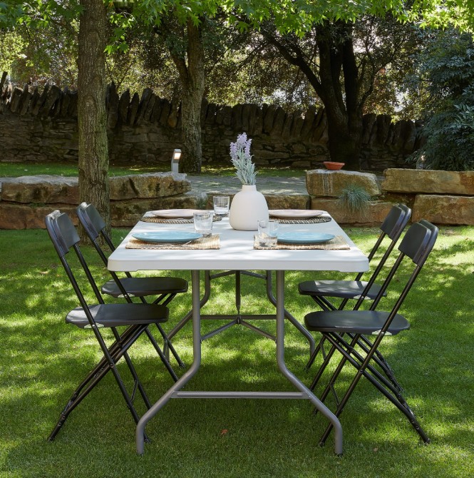 Pack 8 Sillas SAM Plegables en Gris Claro 3