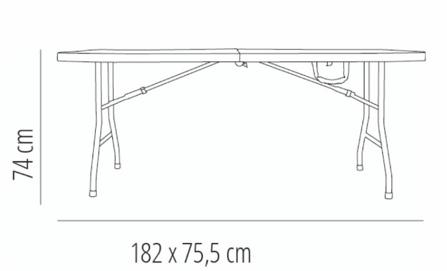 Banco Plegable de Catering SMART 184x31 cm en GRIS 1