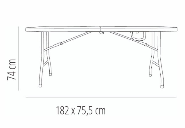 Mesa Plegable de Catering SMART 182x75,5 cm en GRIS 2