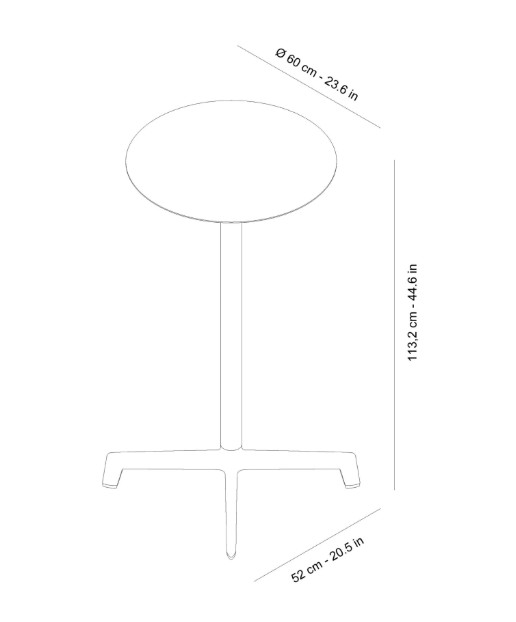 Mesa Redonda de Pie SPUTNIK Ø60 cm 1