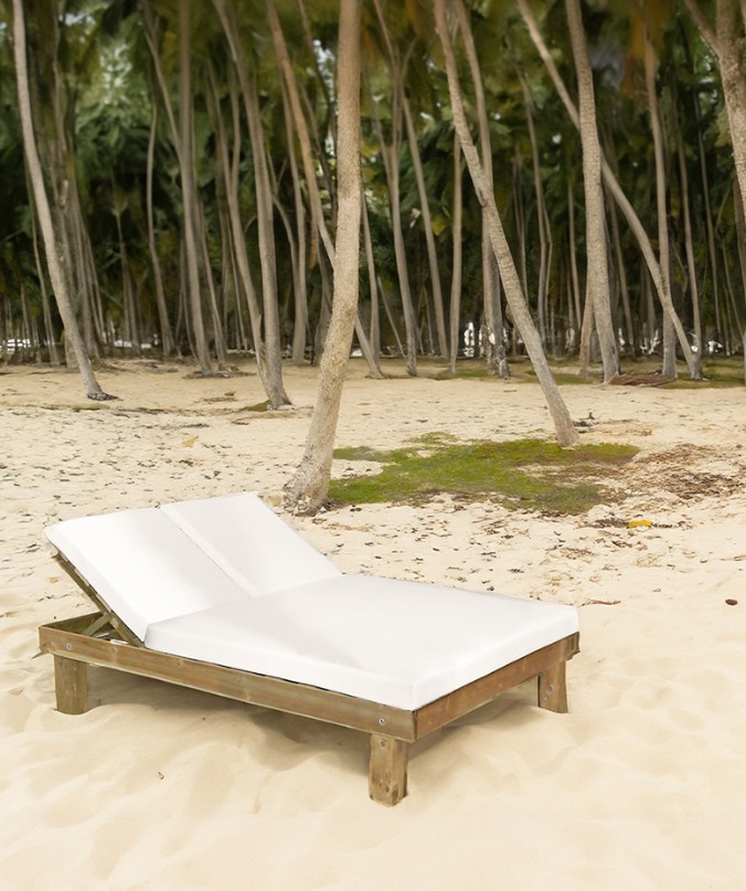 Tumbona Doble Reclinable de Madera Mod CMRPR135 1