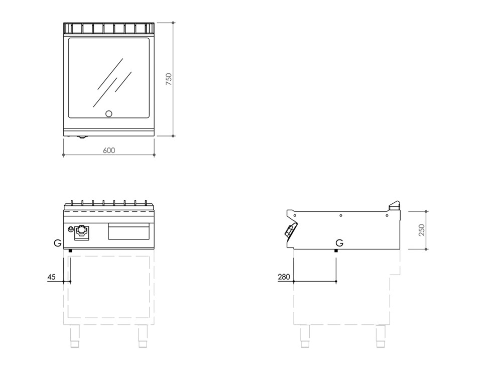 Fry-top a gas sobremesa Mod FT76GLCT 1