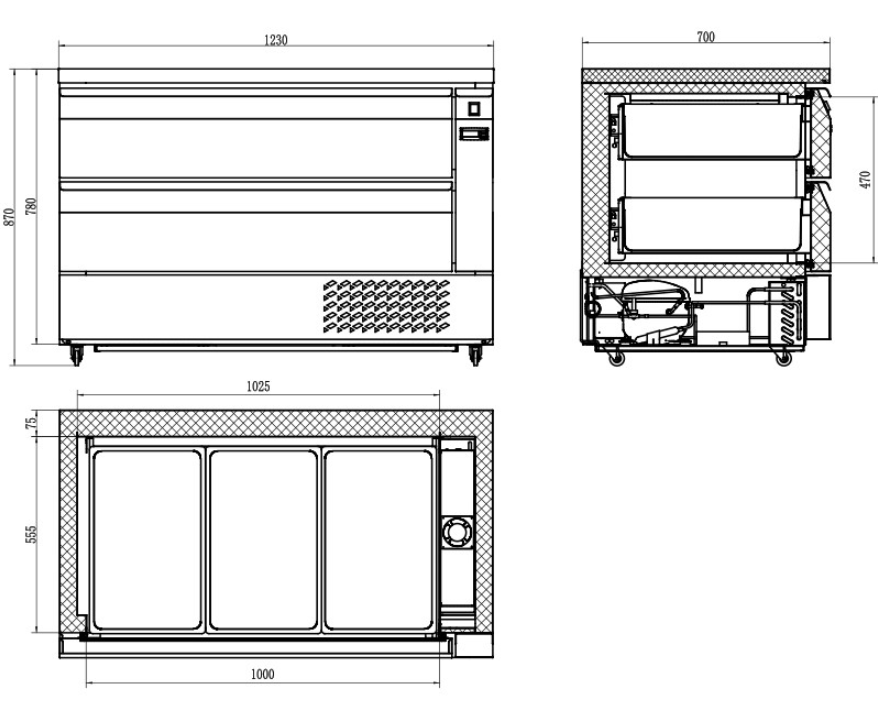 Mesa Refrigerada GN 1/1 Con Cajones Mod MPG-120 H 1