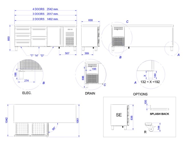 Mesa Snack Refrigerada en Negro Mod MPS-150 HC NEGRO PC 1