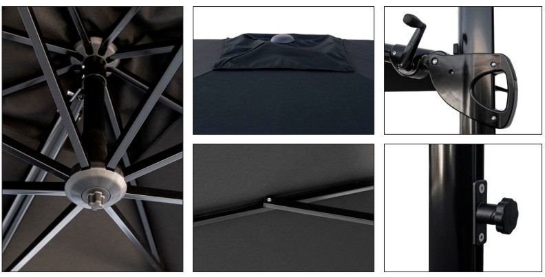 Parasol Lateral Exterior MALLORCA 3x3m en Negro 1