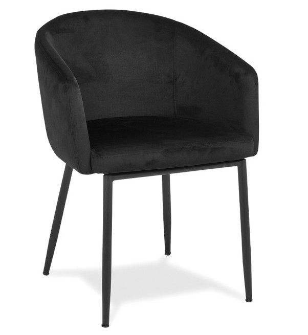 Sillón Negro Tapizado Mod CLAIRE