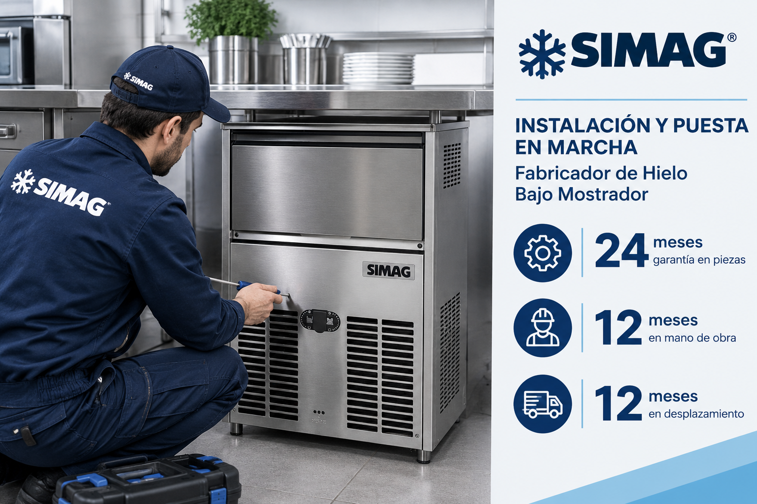 Puesta en Marcha Fabricador Hielo Bajo Mostrador SIMAG