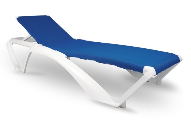 Pack 2 Tumbonas MARINA CLUB Blanco - Azul