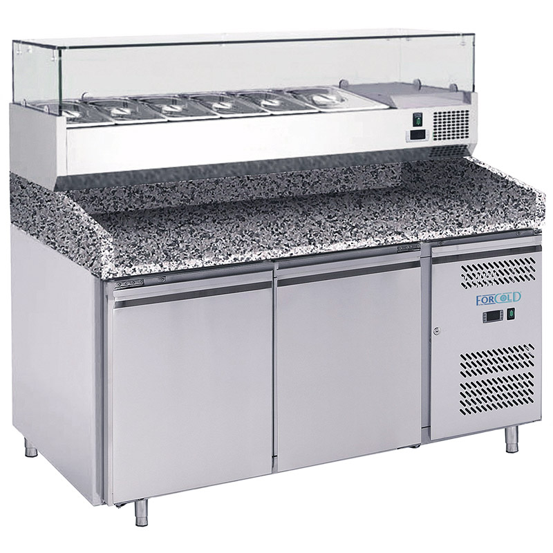 Mostrador para pizza refrigerado AISI 201 PZ2600TN-FC