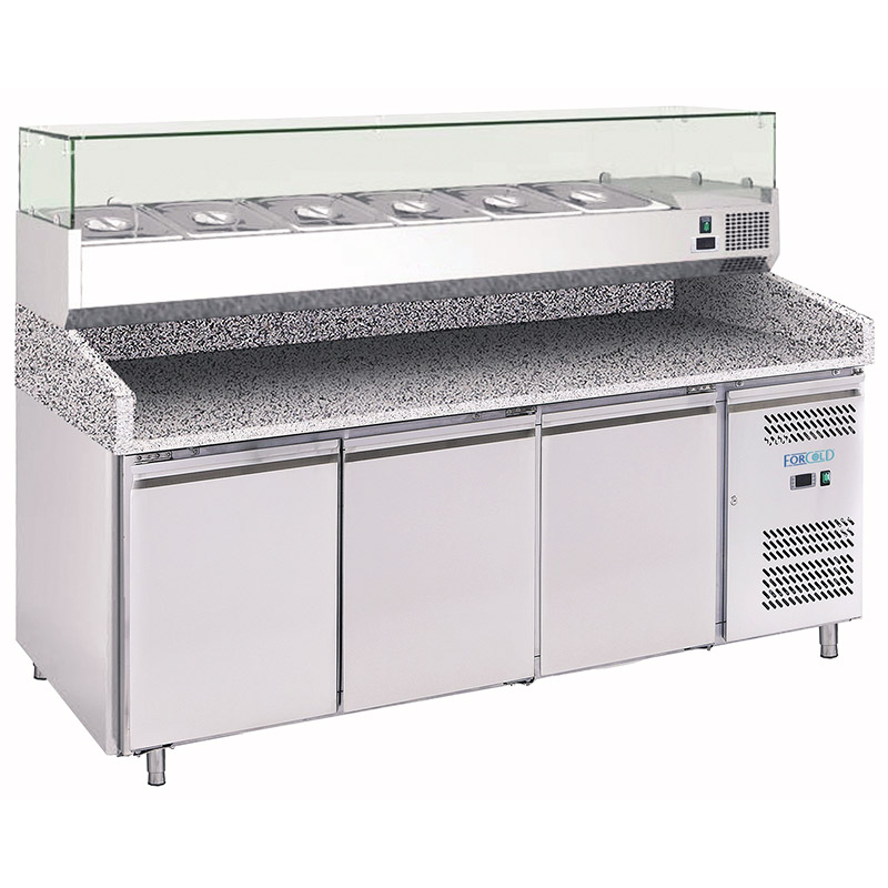 Mostrador de pizza refrigerado AISI 201 PZ3600TN-FC