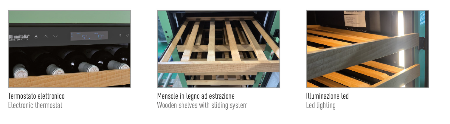 Expositor de vino estante de madera, GREEN Mod KVINUM-GR 1