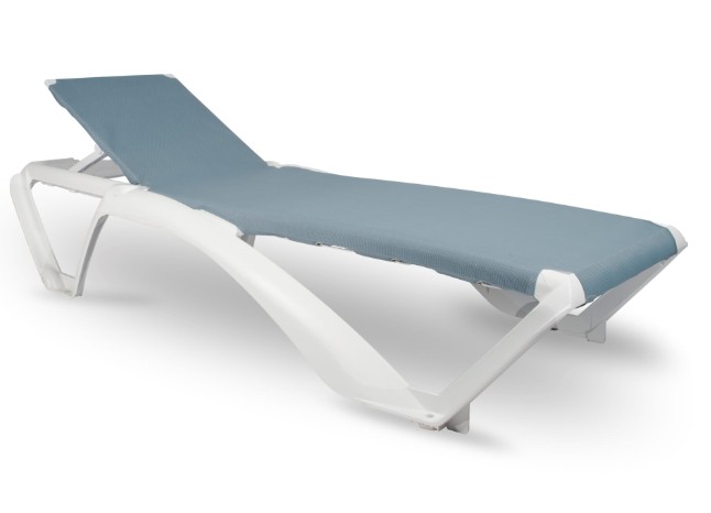 Pack 2 Tumbonas MARINA CLUB Blanco - Azul Atlántico