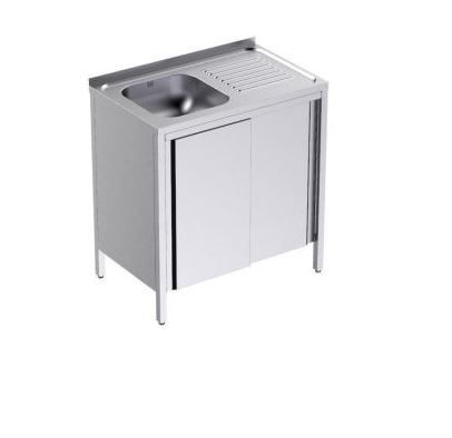 Fregadero con Puertas Abatibles + 1 Cuba Escurridora