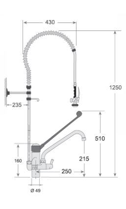 Grifo de Ducha Sanitario / Gerontológico, Mod. FI5 3514 1