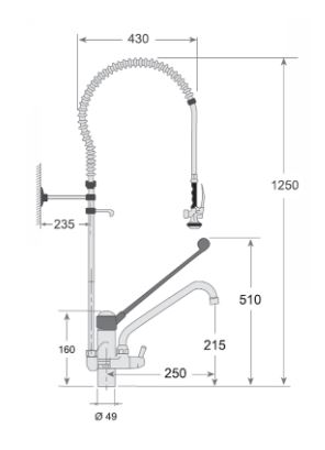 GRIFO DUCHA GASTROEQUIP 3