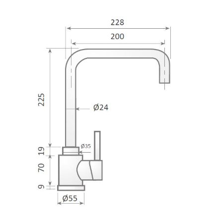 GRIFO MONOMANDO GASTROEQUIP 1
