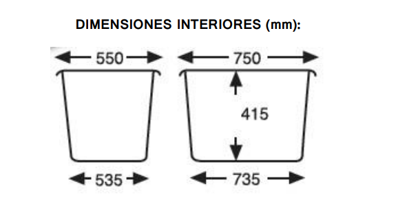 Cubeta Apilable Blanca, 600x800x430 mm, Mod. 3164R 1