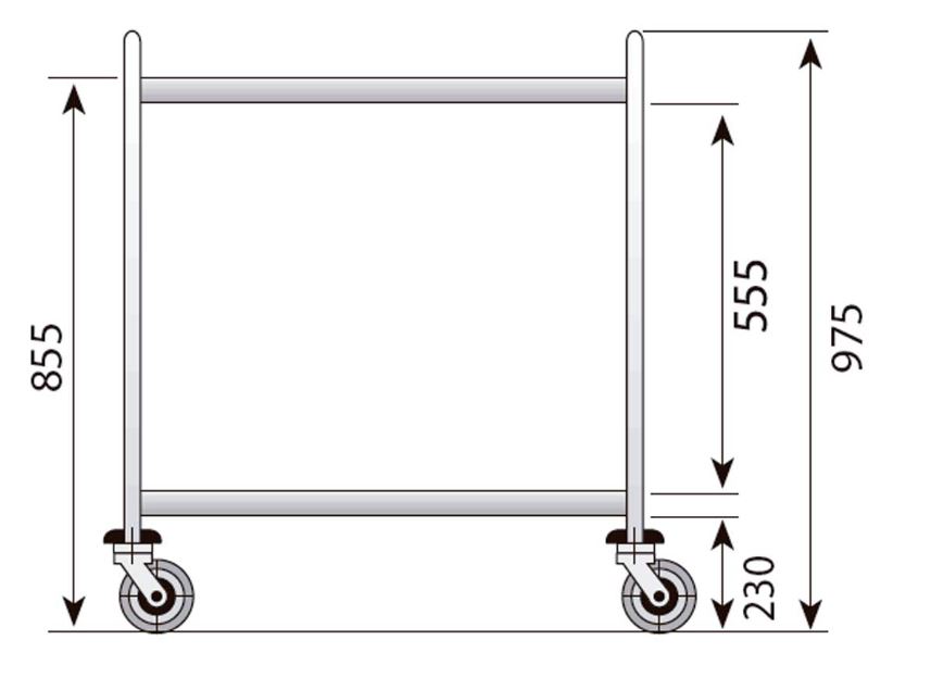 Carro de servicio de 2 estantes, Mod. CER-1062 1