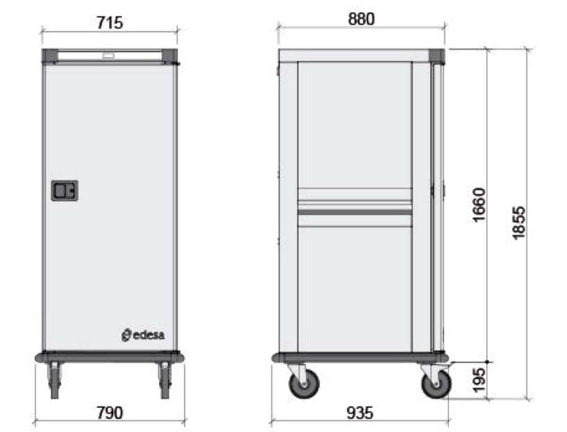 Carro Caliente Thermik para 20 bandejas GN 2/1, Mod. HTB-20 3