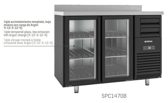 Mesa Bajo Mostrador SUPERCOOLER BLACK, Mod. SPC1470B 2