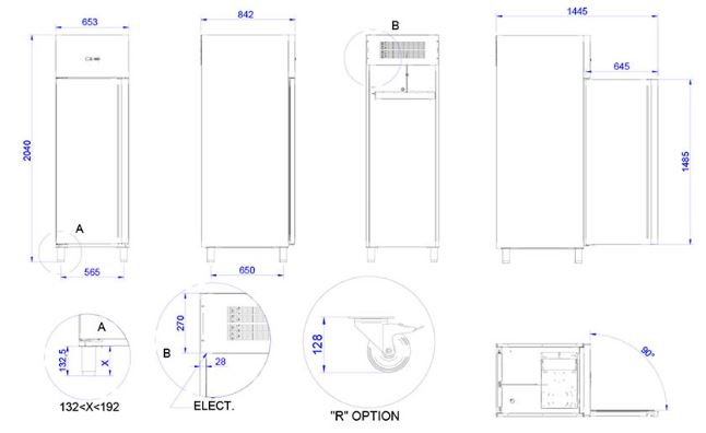 Armario refrigerado gastronorm GN 2/1, Mod. APG-711 HC 1