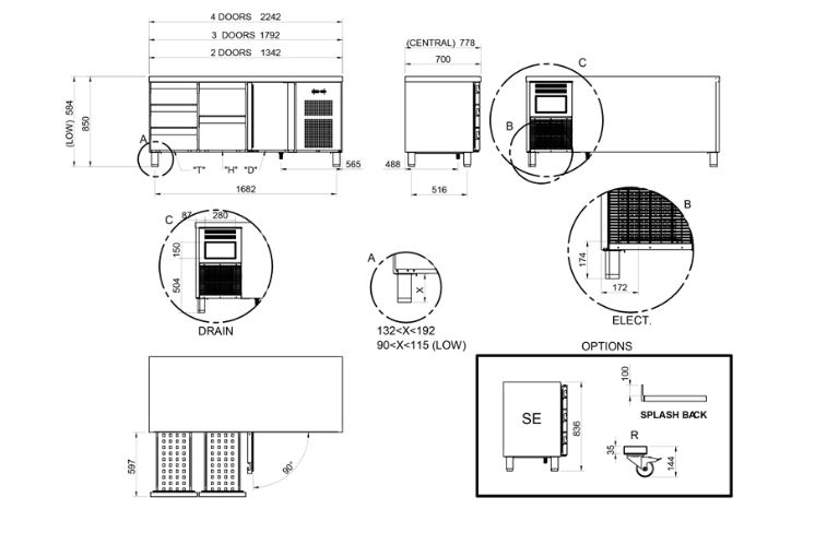 Mesa refrigerada Gastronorm GN 1/1, Mod. MPG-180 HC 1