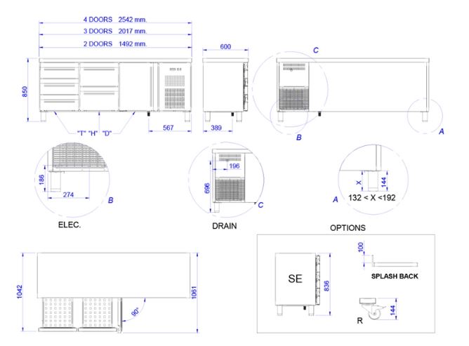 Mesa para mantenimiento de congelado, Mod. MNS-200 HC 1