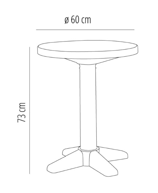 Mesa Banyoles Redonda en Blanco de 60 cm Ø 1