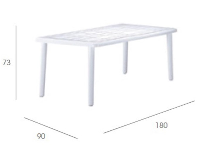 Mesa OLOT Rectangular Exterior 180x90 en Blanco 1