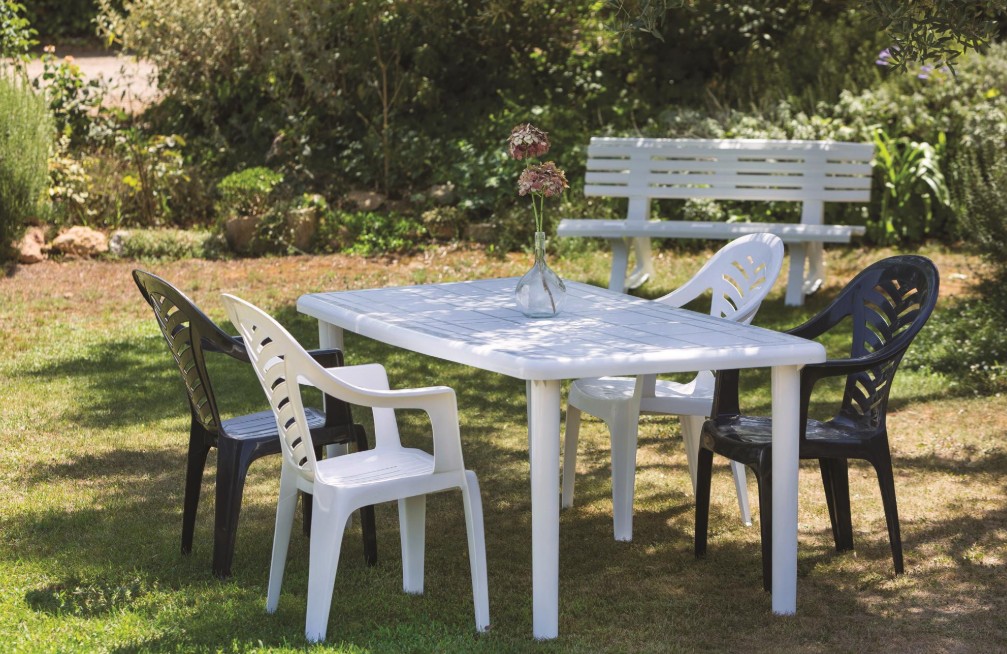 Mesa OLOT Rectangular Exterior 180x90 en Blanco 2