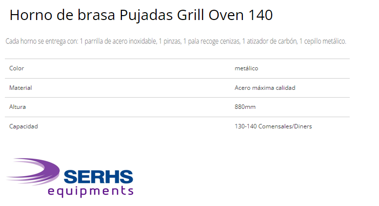 Horno brasa Oven140 Pujadas 2