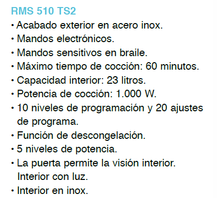 Horno microondas industrial uso ligero RMS 510 DS2 1