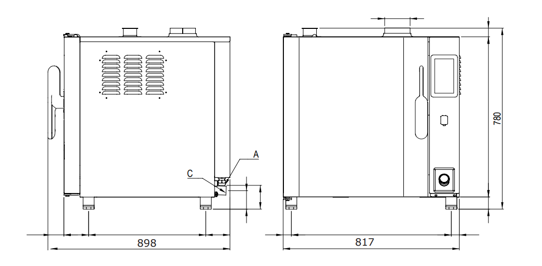 Horno LEVEL-UP Mixto a Gas 7xGN 1/1 LUDT107G 2