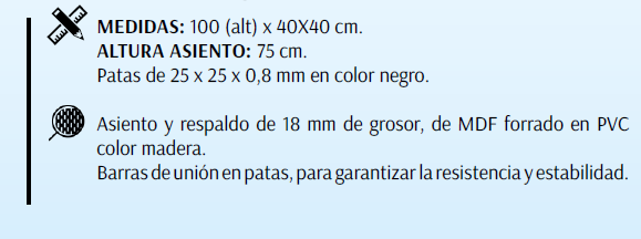 Silla Odín con patas de hierro negro y respaldo madera 1