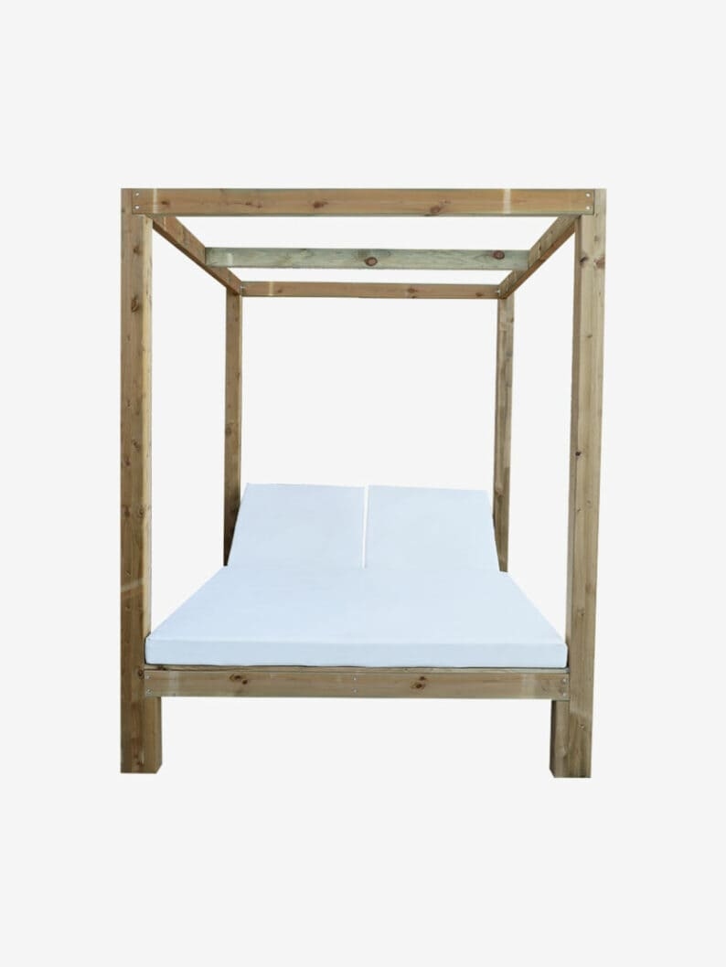 Cama balinesa doble de madera reclinable MOD: CBR150 3