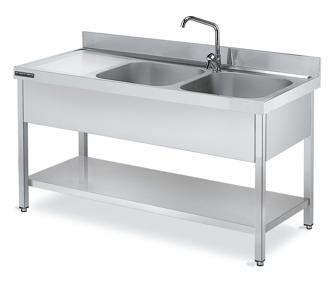 FREGADERO INOX CON MUEBLE 1 SENO DERECHA 1000X600X850H