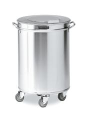 Cubo Inox 50 L Con Tapa Independiente y Ruedas