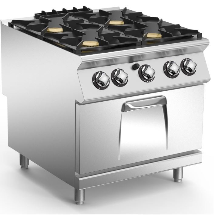 Cocina de gas 4 fuegos con horno y grill Eas Electric - Granada Hostelería