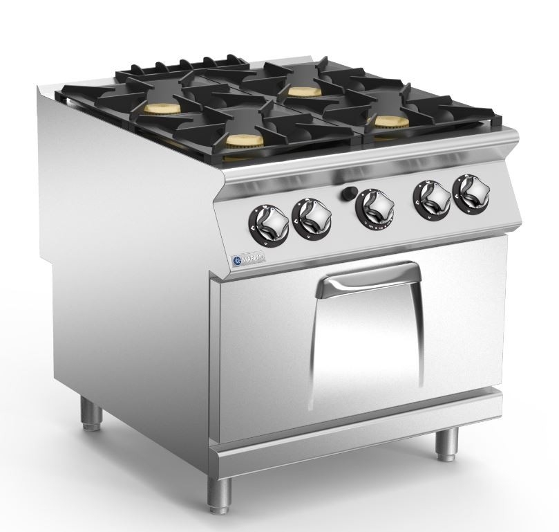 COCINA GAS 4 FUEGOS POTENCIADOS SOBRE HORNO MOD NC9FG8G36