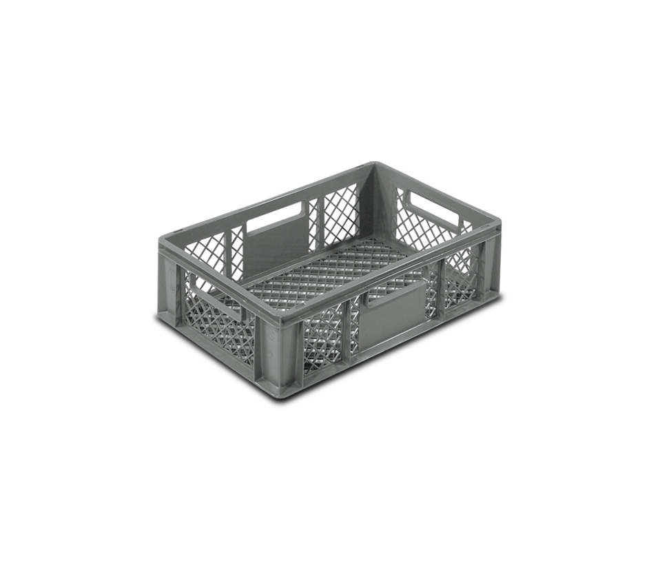 Cubeta Ranurada 600X400X170 MM Con Asas Pasantes Gris