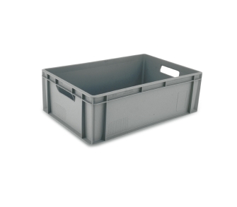 Pack 2 Contenedores Liso 600 X400X200 MM Con Asas Gris