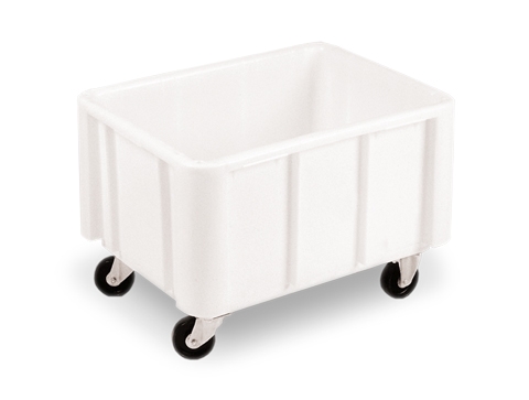 Cubeta Cerrada Con Ruedas 800X600X550 MM Blanca
