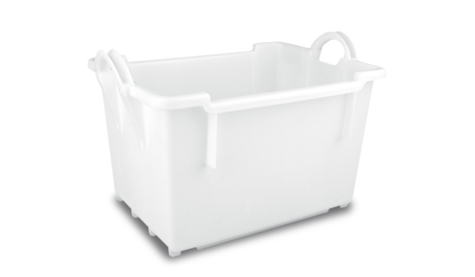 Cubeta Apilable y Encajable 650X450X425 MM Blanca