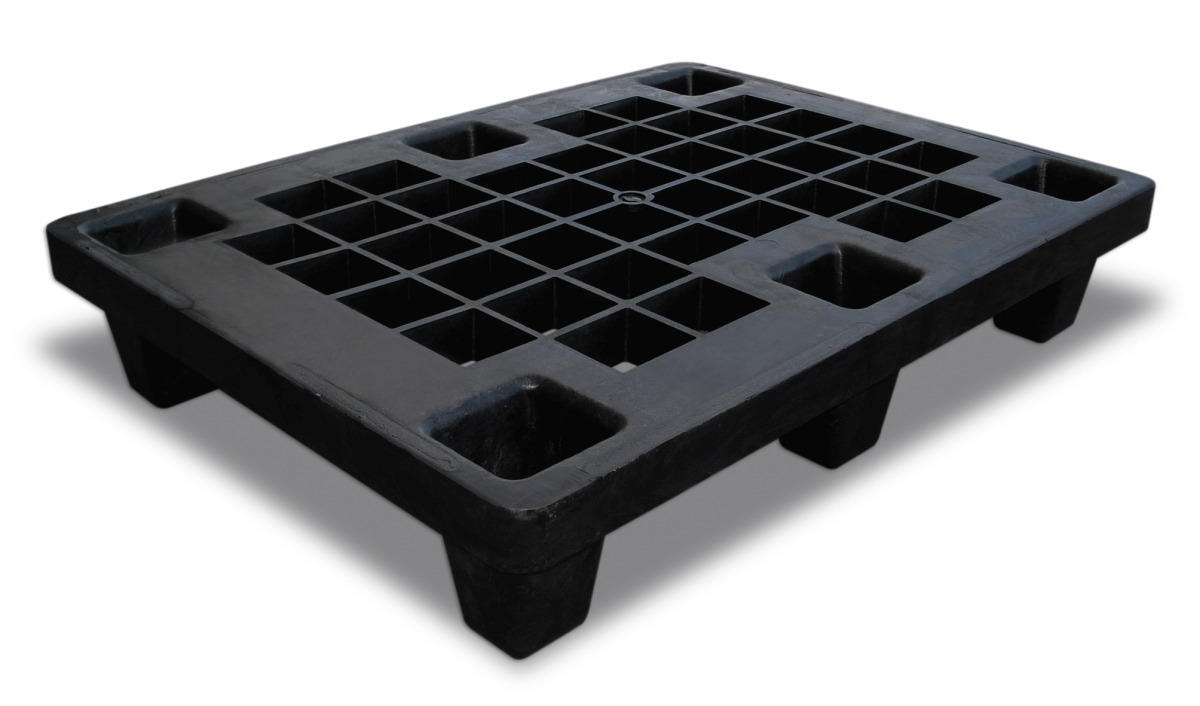 Pack 2 Palet 800X600X153 MM Superficie Rejada Negro