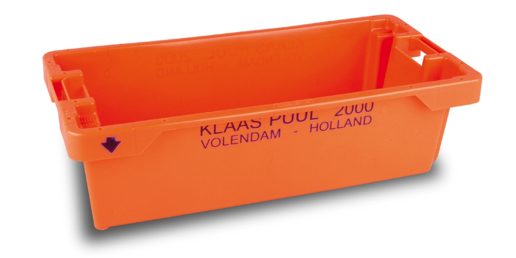 Cubeta Encajable 800X400X221 MM Con Drenaje Naranja