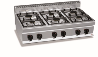 Cocina A Gas 6 Fuegos G7F6B High Power Sobremesa