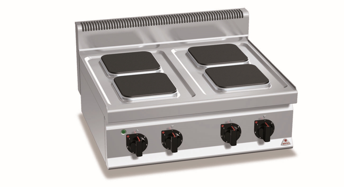 Cocina Electrica 4 Fuegos 22X 22 CM E7PQ4B H Power Sobremesa