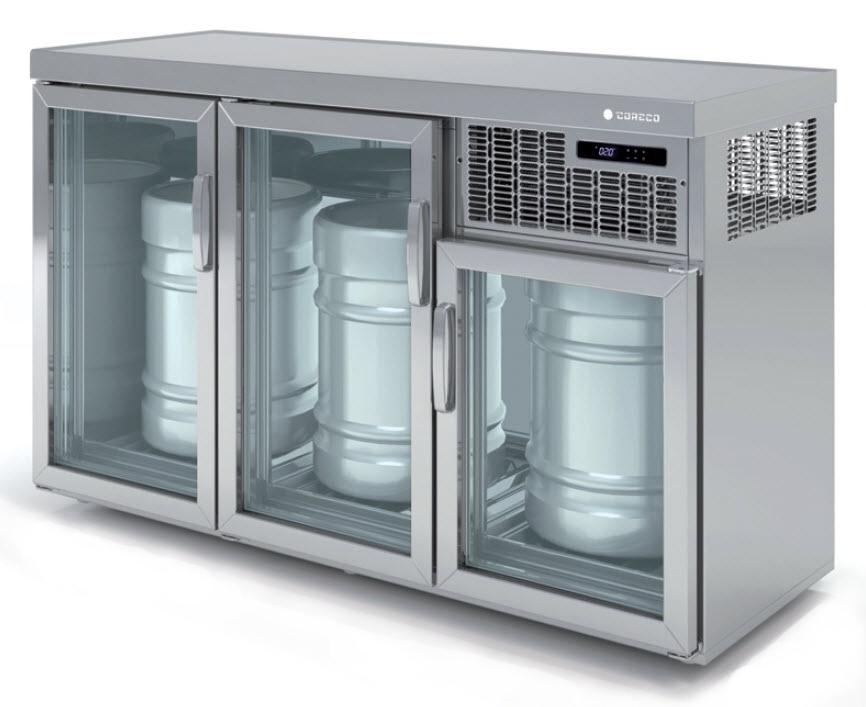 Enfriador de Barriles 3 Puertas de Cristal Mod EB-150
