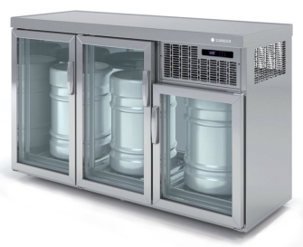 Enfriador de Barriles 3 Puertas de Cristal Mod EB-150