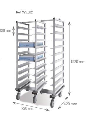 Carro Transporte Bandejas Isotermicas 92X62X152 CM 1